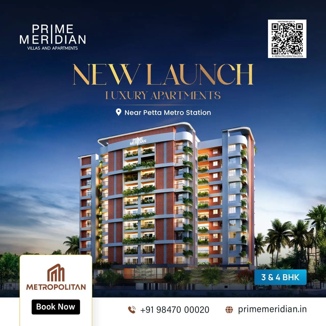 Prime Meridian Metropolitan - Petta Metro Station, Kochi